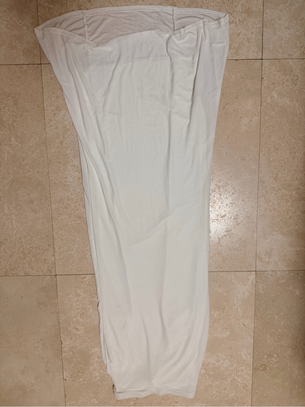 PrettyLittleThing White Strapless Ruched Maxi Dress